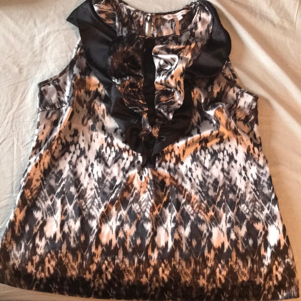 BCBGeneration silky ruffled front top